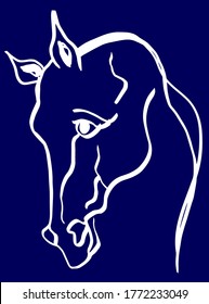 Hand Drawing Abstract Horse Head Portrait Logo Icon Vector Pattern Isolated Background