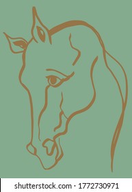 Hand Drawing Abstract Horse Head Portrait Logo Icon Vector Pattern Isolated Background