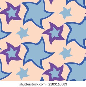Patrón vectorial sin soldadura del patrón de vectores aislado de las estrellas de curvas aleatorias
