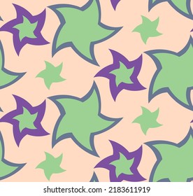 Patrón vectorial sin soldadura del patrón de vectores aislado de las estrellas de curvas aleatorias