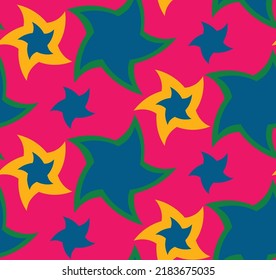 Patrón vectorial sin soldadura del patrón de vectores aislado de las estrellas de curvas aleatorias