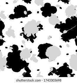 Hand Drawing Abstract Roses and Leaves Repeating Vector Pattern Isolated Background