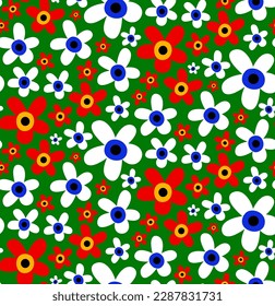 Resumen De Dibujo Mano Simple Ditsy Flores De Marea Repetiendo Patrón Vector Aislado Fondo