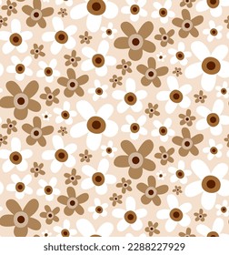 Resumen De Dibujo Mano Simple Ditsy Flores De Marea Repetiendo Patrón Vector Aislado Fondo