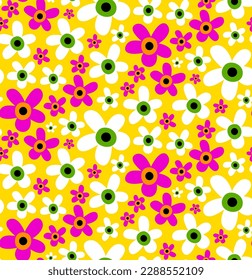 Resumen De Dibujo Mano Simple Ditsy Flores De Marea Repetiendo Patrón Vector Aislado Fondo