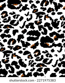 Handzeichner Abstrakte drei Farben Furry Cheetah Leopard Leder Tierhaut Geometrische Formen Wiederholung Vektormuster einzeln Hintergrund