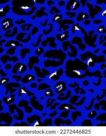 Hand Drawing Abstract Three Colors Furry Cheetah Leopard Leather Animal Skin Geometric Shapes Repeating Vector Pattern Isolated Background