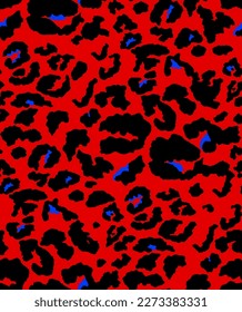 Handzeichner Abstrakte drei Farben Furry Cheetah Leopard Leder Tierhaut Geometrische Formen Wiederholung Vektormuster einzeln Hintergrund