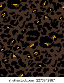 Hand Drawing Abstract Three Colors Furry Cheetah Leopard Leather Animal Skin Geometric Shapes Repeating Vector Pattern Isolated Background