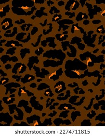 Hand Drawing Abstract Three Colors Furry Cheetah Leopard Leather Animal Skin Geometric Shapes Repeating Vector Pattern Isolated Background