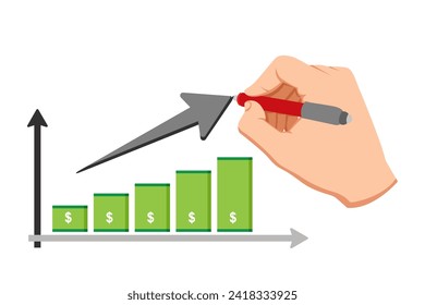 hand drawing achieving company targets. good to use for business theme designs