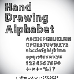 Hand drawing alphabet 