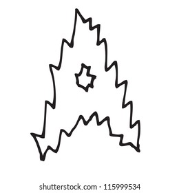 Hand drawing alphabet letter A in vector design