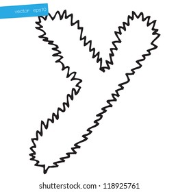 Hand drawing alphabet letter Y in vector design