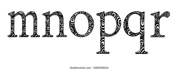 Hand drawing alphabet. Vector