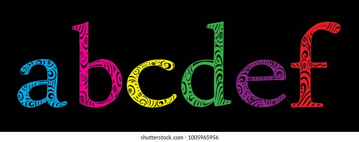 Hand drawing alphabet. Vector