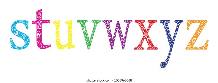 Hand drawing alphabet. Vector