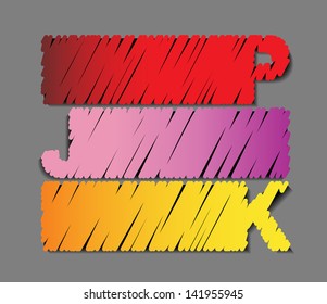 Hand drawing alphabet. Vector