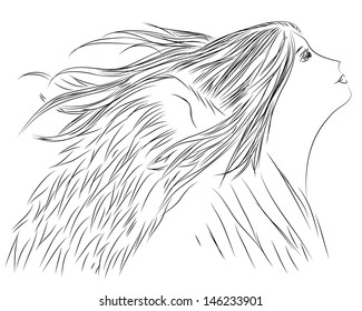 hand drawing angel