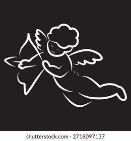 hand drawing of angel with arrow