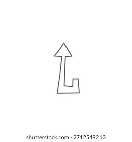 Hand drawing arrow. hand-drawn arrow isolated on white background. vector curved arrow. Sketch doodle style arrow. Collection of direction pointer.