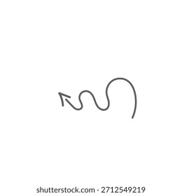 Flecha dibujada a mano. flecha dibujada a mano aislada sobre fondo blanco. flecha curva de Vector. Flecha de estilo doodle de dibujo. Colección del puntero de dirección.