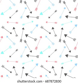 Hand drawing arrows seamless print design. Vector illustration design for fashion fabrics, textile graphics, prints.