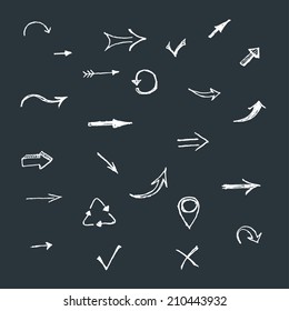 Hand Drawing Arrows Vector Set