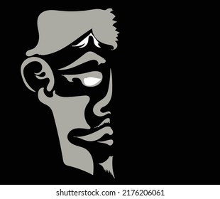 hand drawing art face template background 