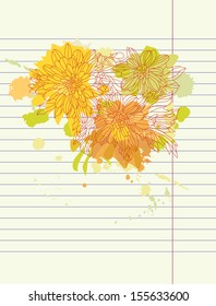 Hand drawing autumn flowers vector eps 8