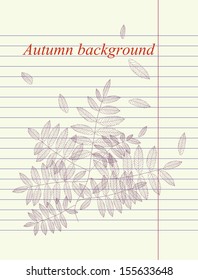 Hand drawing autumn leaf vector eps 10