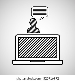 hand drawing avatar chat diagonal lines vector illustration eps 10