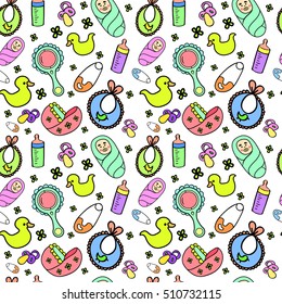  Hand drawing Baby pattern, vector