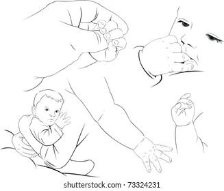 hand drawing baby sketches