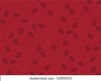 Hand drawing background of cocoa beans. Vector illustration