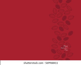 Hand drawing background of cocoa beans. Vector illustration