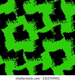 Hand drawing, background. Trendy seamless pattern. Stylish intricate pattern. Brush strokes, stains. Interesting textures. Black and green