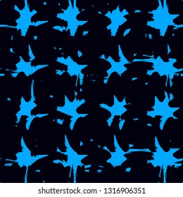 Hand drawing, background. Trendy seamless pattern. Stylish intricate pattern. Brush strokes, stains. Interesting textures. Blue and black