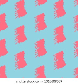 Hand drawing, background. Trendy seamless pattern. Stylish intricate pattern. Brush strokes, stains. Interesting textures. Turquoise and pink