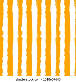 Hand drawing, background. Trendy seamless pattern. Stylish vertical strip. Brush strokes, stains. Interesting textures. Orange and white