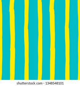 Hand drawing, background. Trendy seamless pattern. Stylish vertical strip. Brush strokes, stains. Interesting textures. Turquoise and yellow