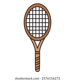 Hand Drawing of Badminton Racket with Dynamic and Sporty Design