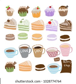 Hand drawing bakery vector