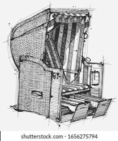 Hand Drawing Beach Chair In Vectors