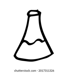 hand drawing beaker design element on the theme of school and schoolchildren, doodle