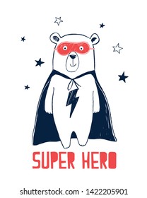 Hand drawing bear vector illustration.