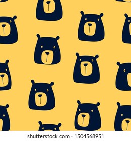 Hand drawing bears a seamless pattern vector.