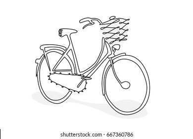 Hand drawing bicycle doodle style