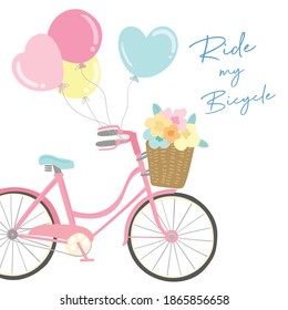 Hand Drawing Bicycle Drawing With Slogan