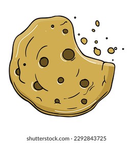 Vector de galletas de dibujo manual. Icono, signo o símbolo adecuado para comida y bebida.